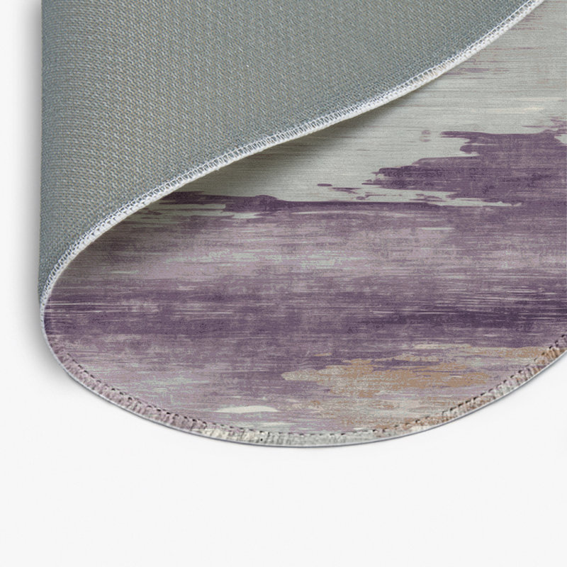 Tapis intérieur et extérieur gris Watercolor, Rond 5 pi