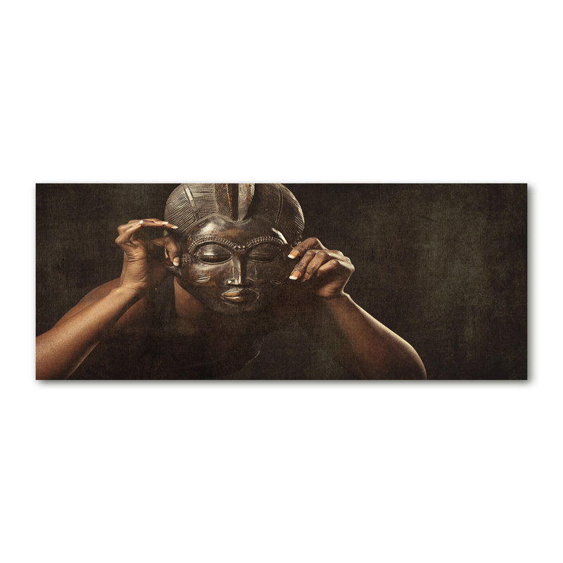 African Mask - Print, 50cm H x 125cm W x 2cm D, Canvas
