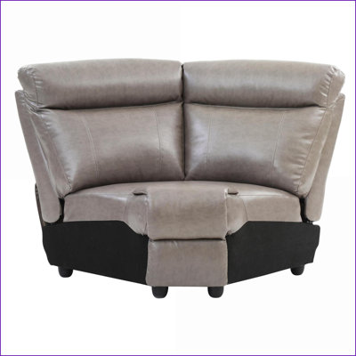Canapé modulaire en similicuir gris ardoise | Convertible | H 40 po x l 66 po x P 37 po