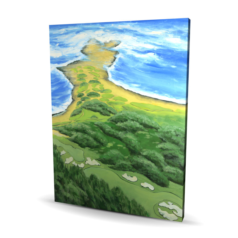 Golf course on the coast - Trees Coastal Canvas Home Decor