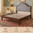 Solid Wood Bed Frame with Upholstered Headboard, Modern Design, No Box Spring Needed-1108145655-1108145654