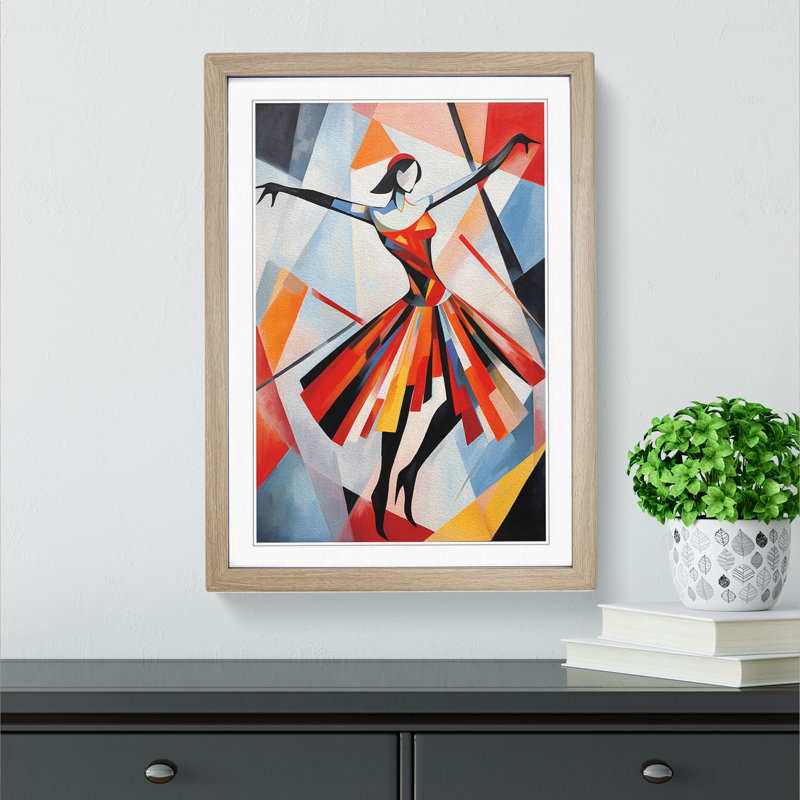 Ballet Dancer Constructivism - Framed Print, Oak Framed, 34cm H x 25cm W x 2cm D
