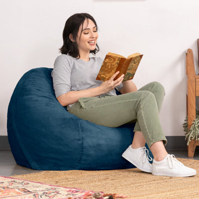 Saxx 3 Foot Round Bean Bag w/ Removable Cover by Ebern Designs
