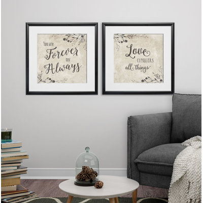 « forever always », ensemble de 2 art textuels encadrés