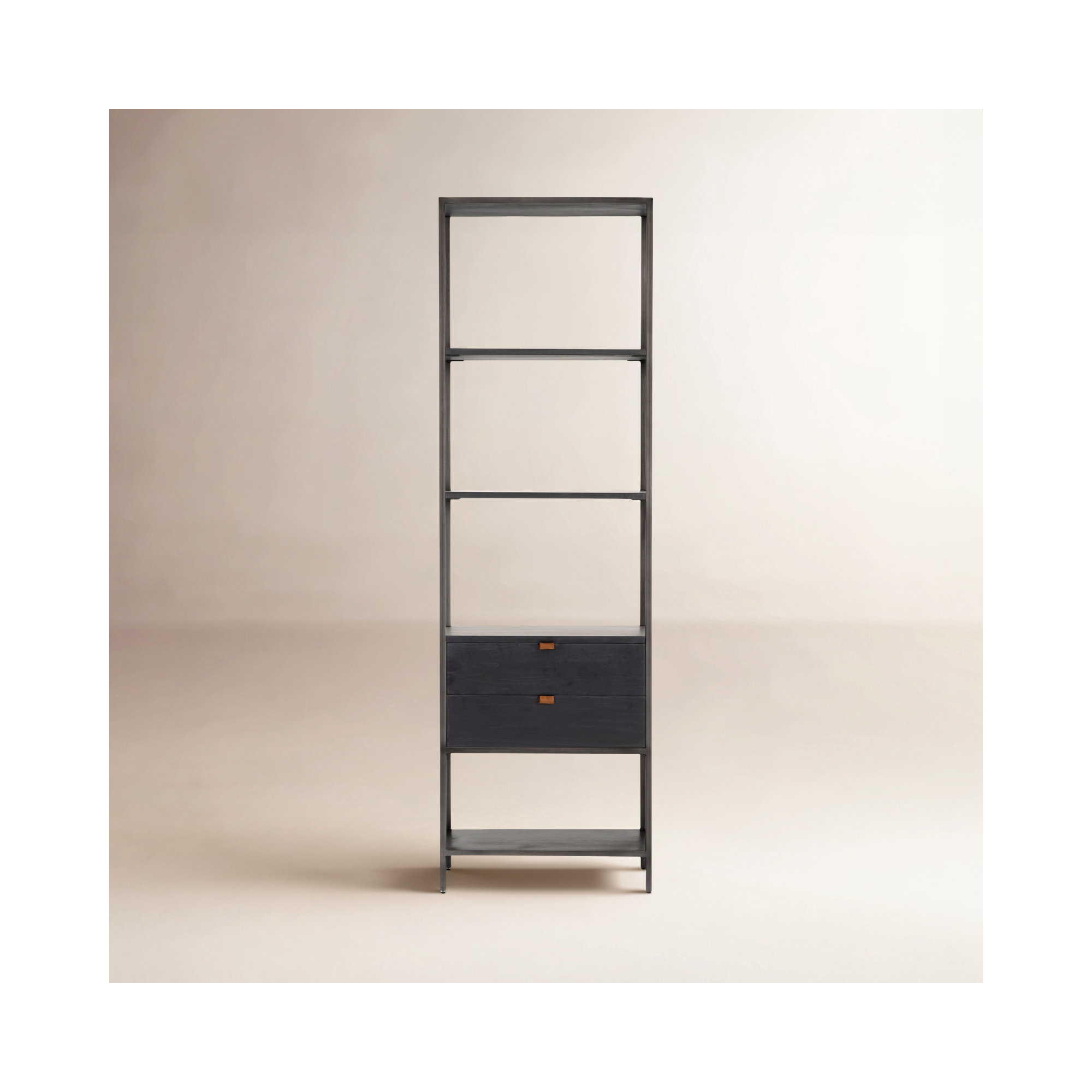 Loki Trey Bookshelf - Black Wash Poplar, Black Wash Poplar