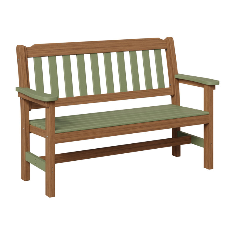 Garden Patio Bench, Sage/Antique Mahogany