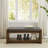 2-Seat 40 Inch Storage Accent Bench, Entryway and Bedroom Seating with Lower Shoe Rack Shelf, Linen Upholstery, Removable Cushion, Granite