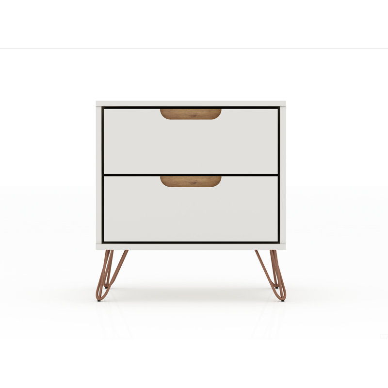 Table de chevet 20 po (2 tiroirs), Blanc