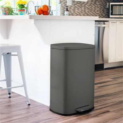 Imler 13.2 Gallon Stainless Steel Rectangular Step-On Trash Can