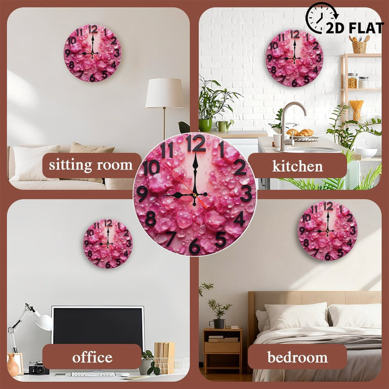 Horloge sur cristaux roses