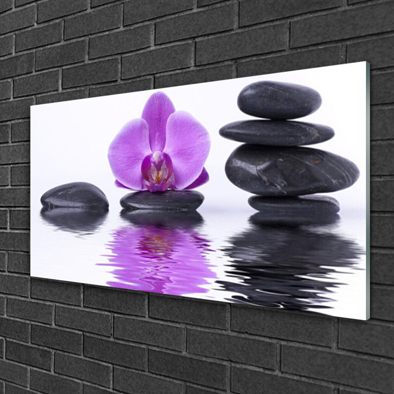 Art Flower Stones - No Frame Print on Glass