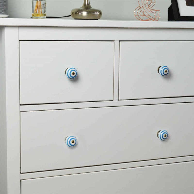 Nicola Spring - Round Ceramic Cabinet Knob, Light Blue