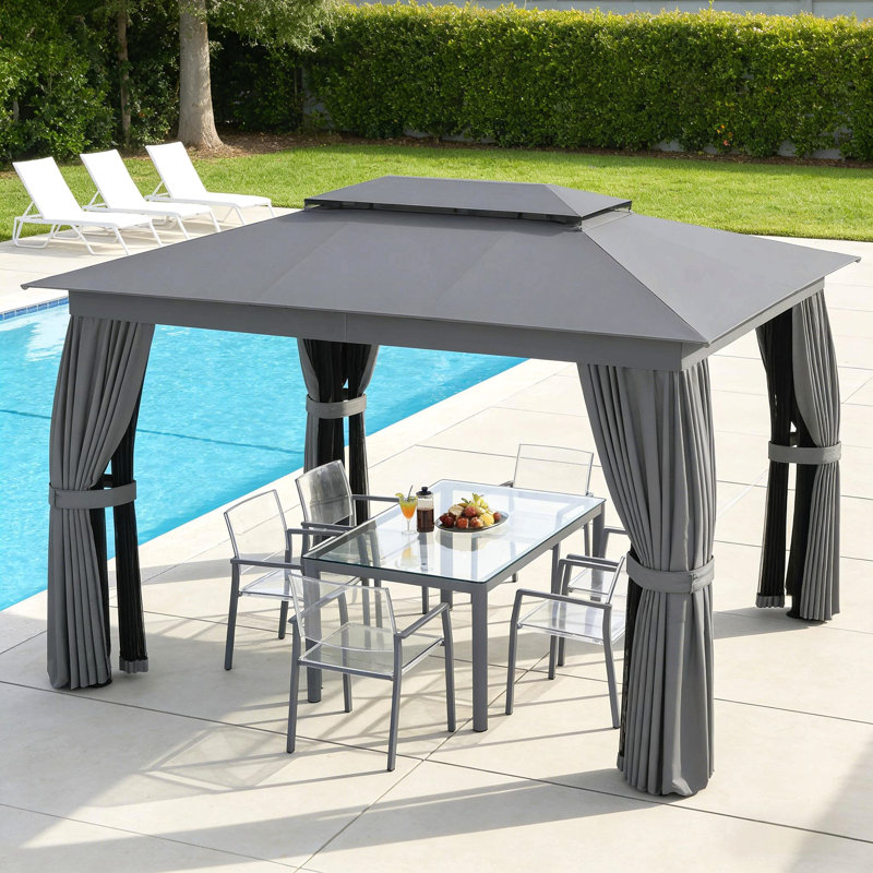 Patio Canopy Shelter,Soft Top Gazebo,Outdoor Gazebo, Dark Gray