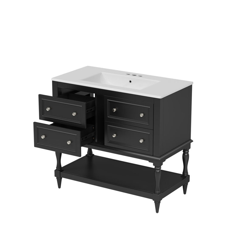 Ensemble de meuble-lavabo 36 po avec lavabo, Noir
