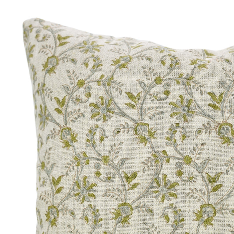 Housse de coussin Fabividine, printemps / été, Varanasi, H 22 po x l 22 po, Carré, Vert