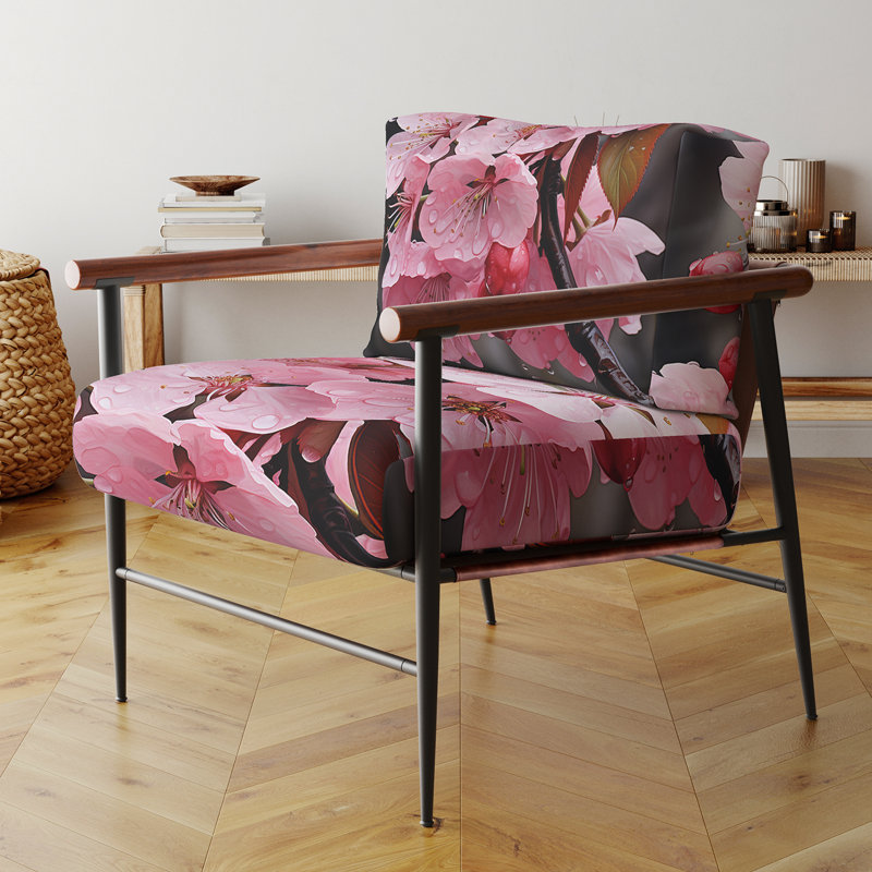 Cruse - Fauteuil d'appoint rembourré Apple Blossom, Noir