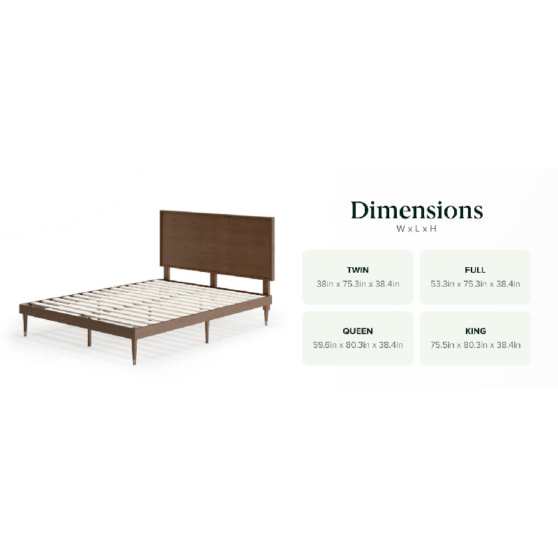 Lit plateforme en bois massif de style contemporain moderne avec tête de lit réglable Hermes, Simple