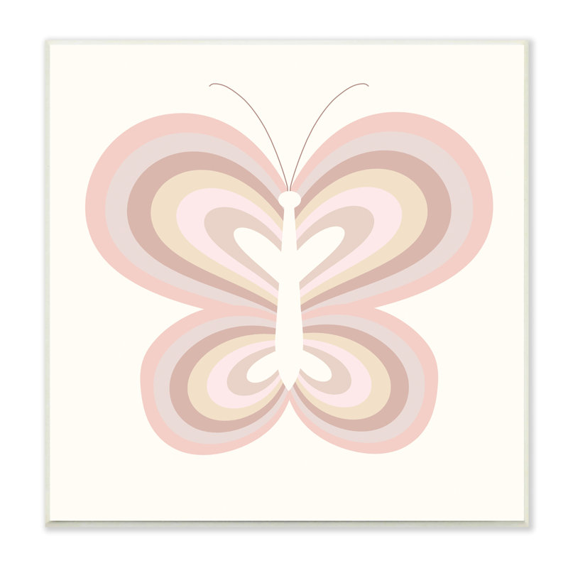 Illustration pour enfants, ailes de papillon, arc-en-ciel, H 12 po x l 12 po x P 0,5 po, Plaque de bois