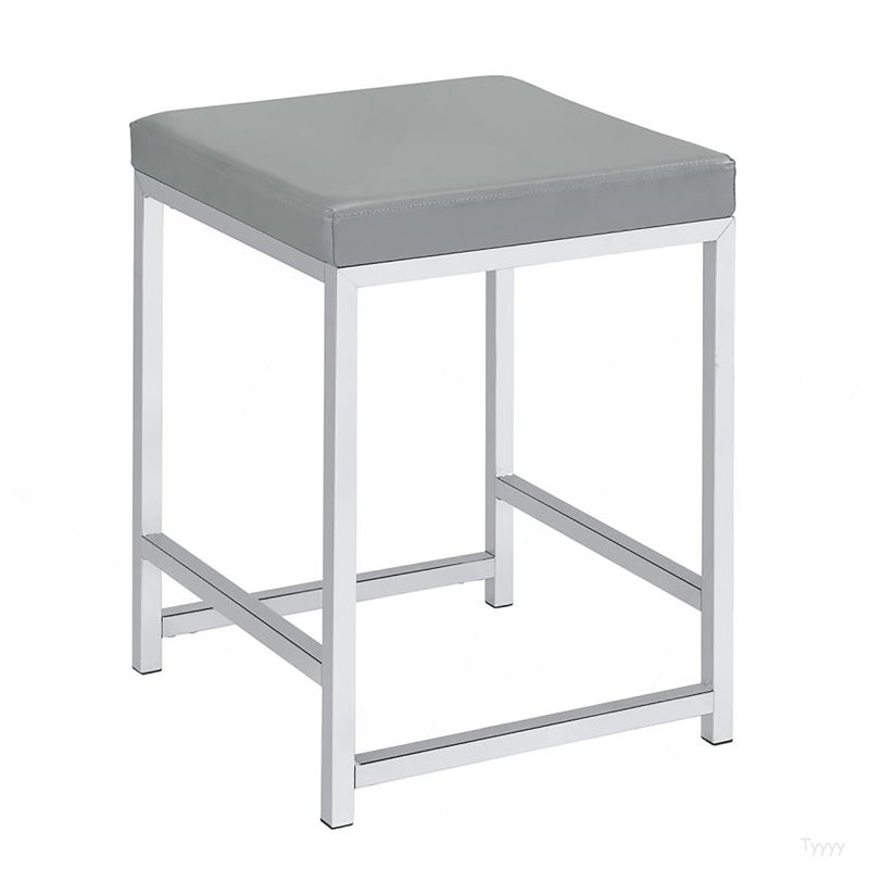 Tabouret de coiffeuse carré gris clair