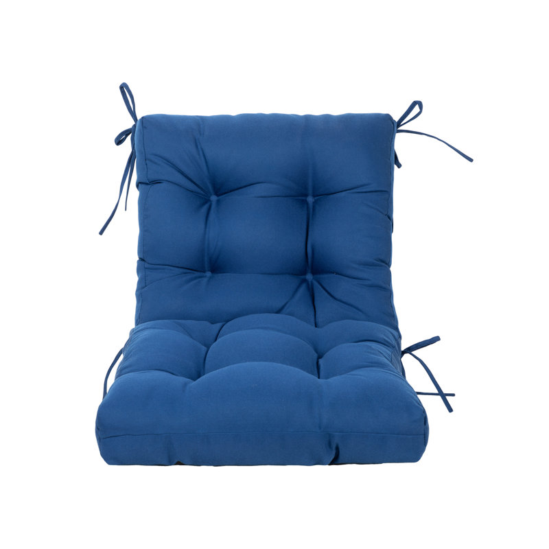 Outdoor 4'' Dining Chair Seat / Back Cushion, Classic Blue