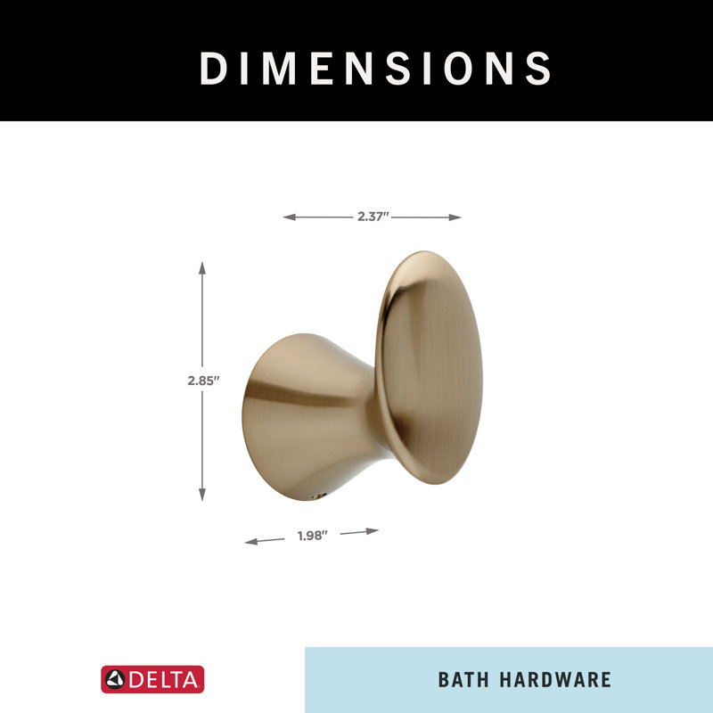 Lahara Single Towel Hook Bath Hardware Accessory, Brilliance Champagne Bronze