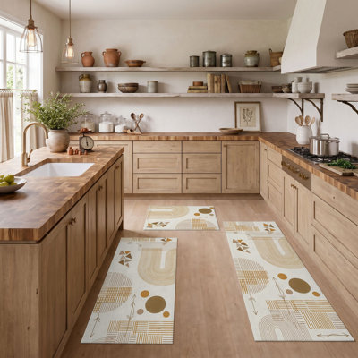 Tapis de cuisine géométriques antidérapants lavables