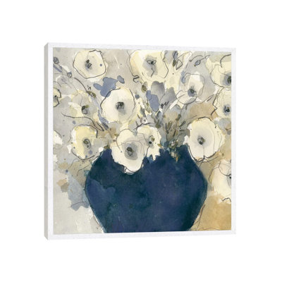 White Blossom Study II by Samuel Dixon - Floater Frame Painting on Canvas