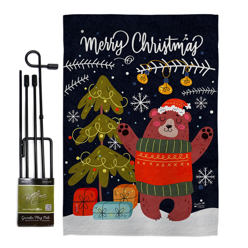 Double Sided 18.5'' H x 13'' W Polyester Christmas Flag Set