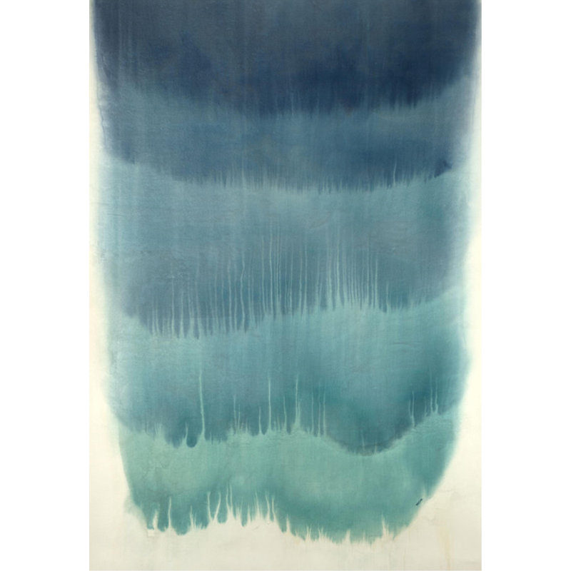 «Turquoise Fall» par Chelsea Art Studio, impression sur toile tendue, H 79 po x l 54 po x P 1,5 po, Mat