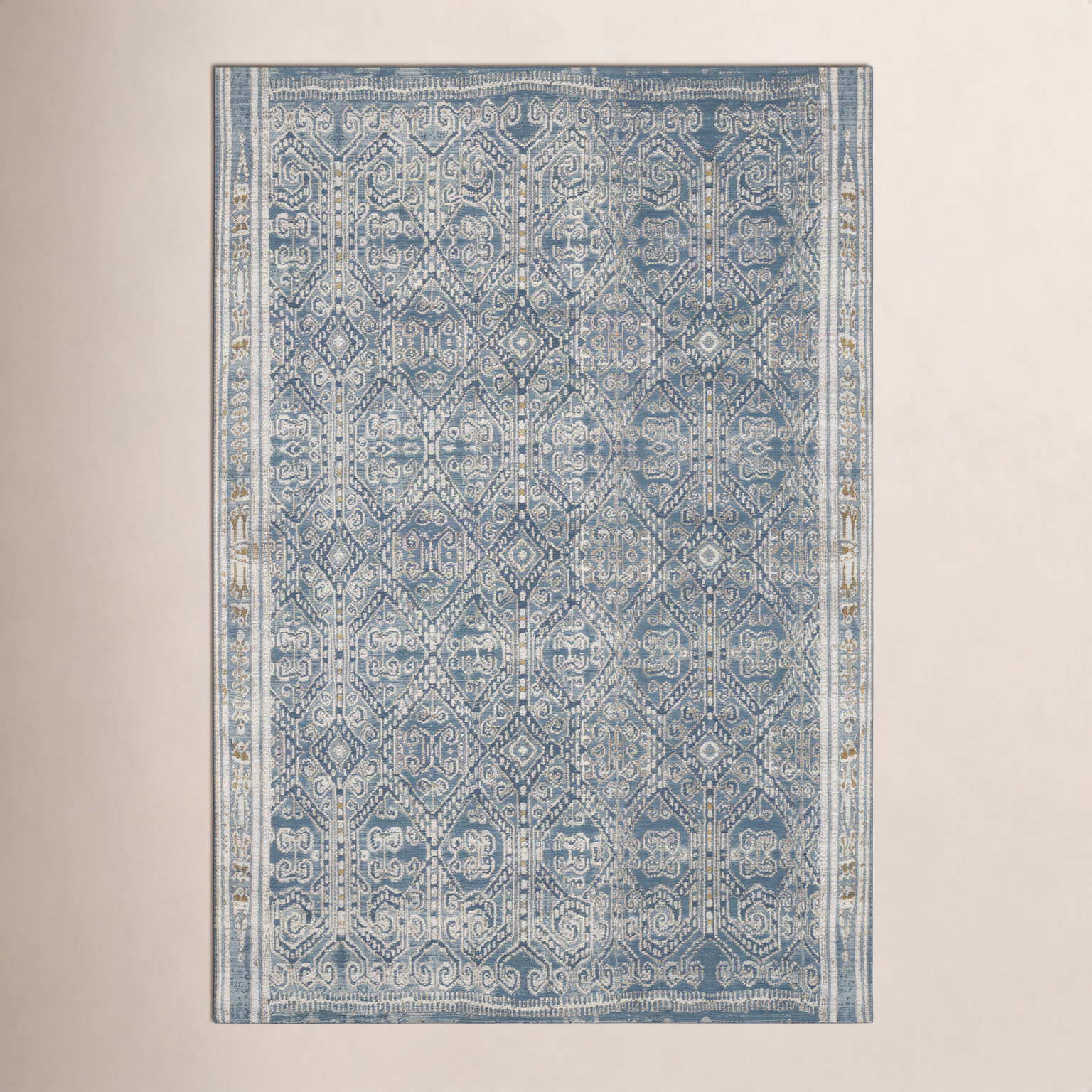 Davana Ocean Geometric Outdoor Rug, Rectangle 7'10" x 11'2"