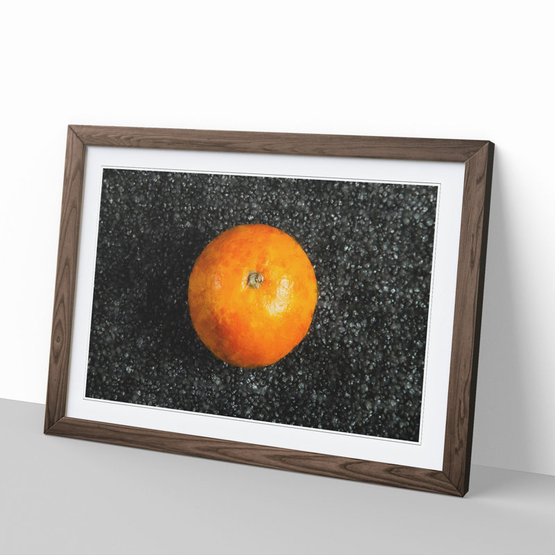 Orange Fruit - Picture Frame Painting, 27cm H x 36cm W x 2cm D, Walnut Framed