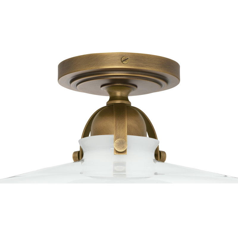 Rico Espinet Arial 1 - Light Simple Cone Semi Flush Mount, Warm Brass