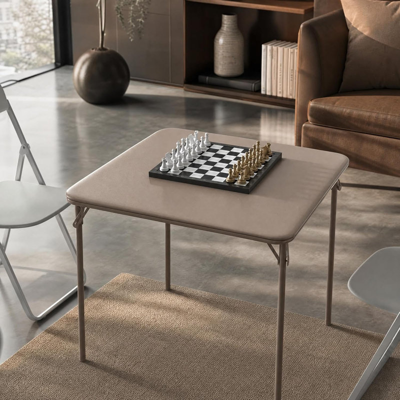 Table carrée pliante avec plateau en polyuréthane, Naturel
