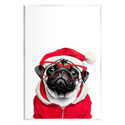 «Pug In Santa Hat On MDF» par Annalisa Latella