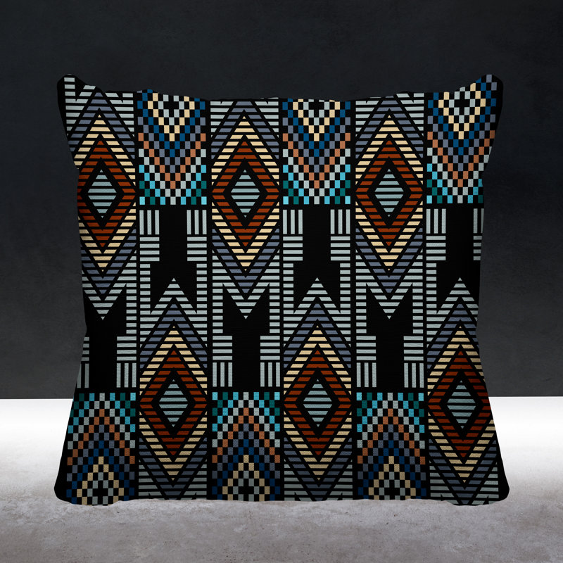 Housse et insert de coussin extérieur d'extérieur, Noir, L 15 po x H 15 po