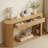 Nara Modern Japandi MDF Console Table With 3 Drawers, Fluted Detail, And Open Storage Niche-116100214