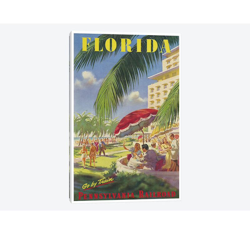 « floride-pennsylvanie ferring », affiche rétro sur toile, 12" H x 8" L x 0.75" D