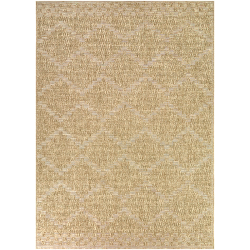Tapis intérieur / extérieur taupe Kellye, Rectangle 5 pi 3 po x 7 pi