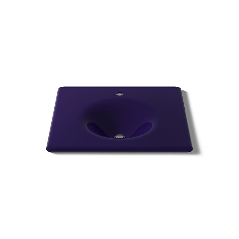 Iron/Impressions 25.625 Bathroom Vanity Top, Indigo Blue, Single