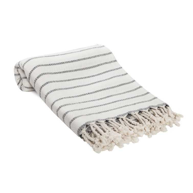 Gray And Cream Cotton Turkish Towel