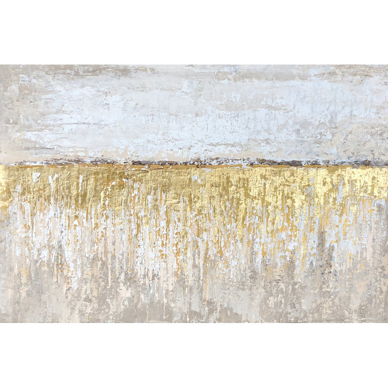 Golden Seacoast - peinture sur toile tendue, H 24 po x l 36 po x P 2 po