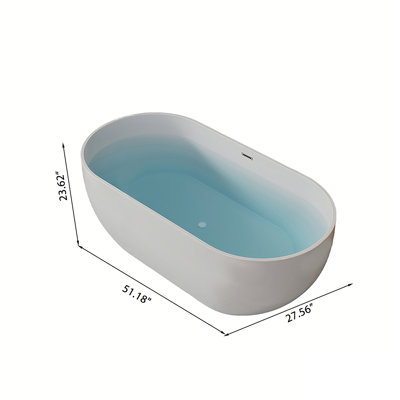 51.18"x27.56"Acrylic Home Freestanding Seamless Integrated Bathtub
