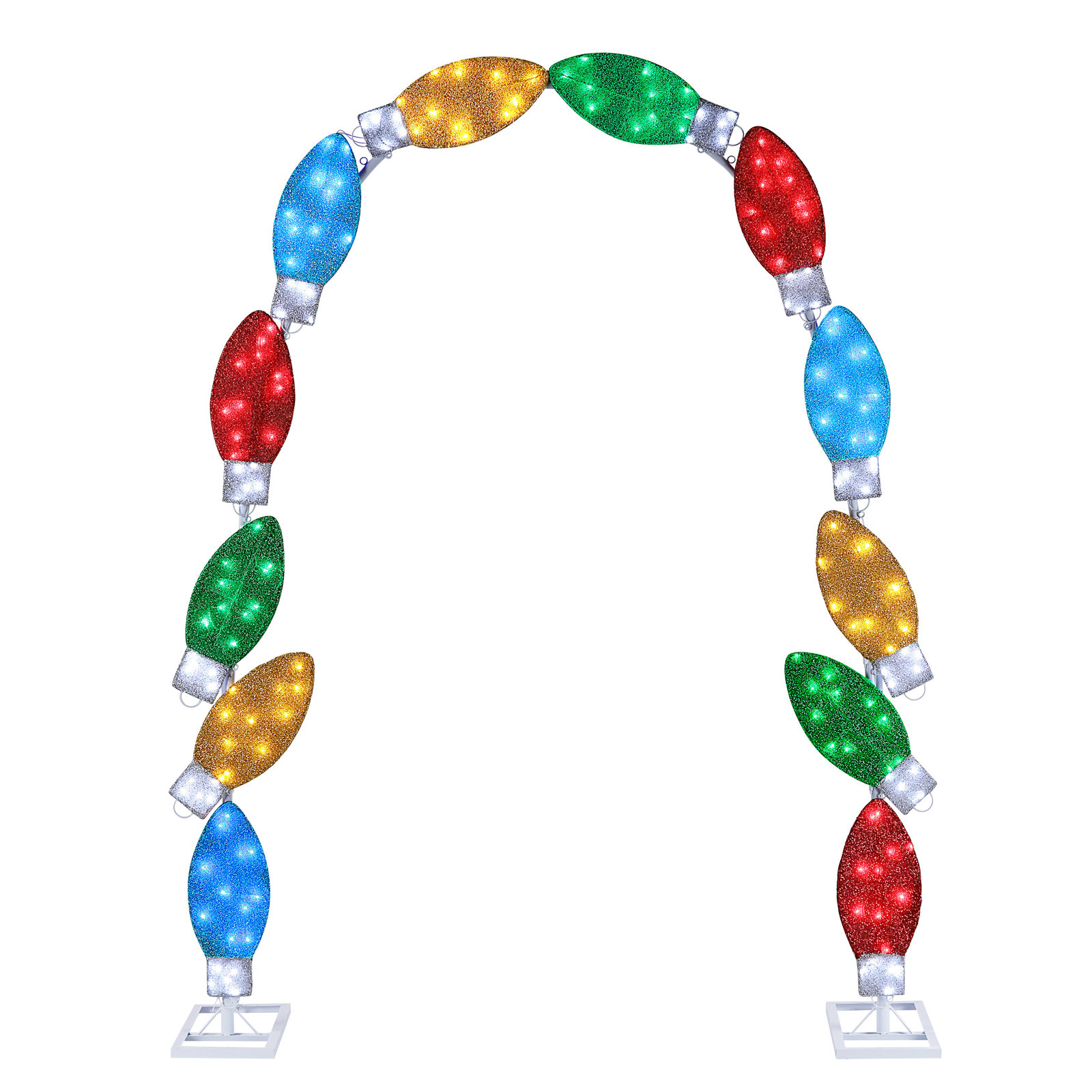 8' Illuminated Tinsel C9 Bulb Arch