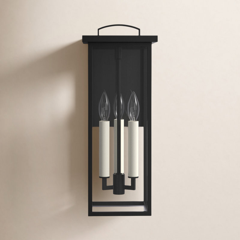 Brookstead - Light Outdoor Wall Light, Textured Black, 18" H x 7.5" W x 7.5" D