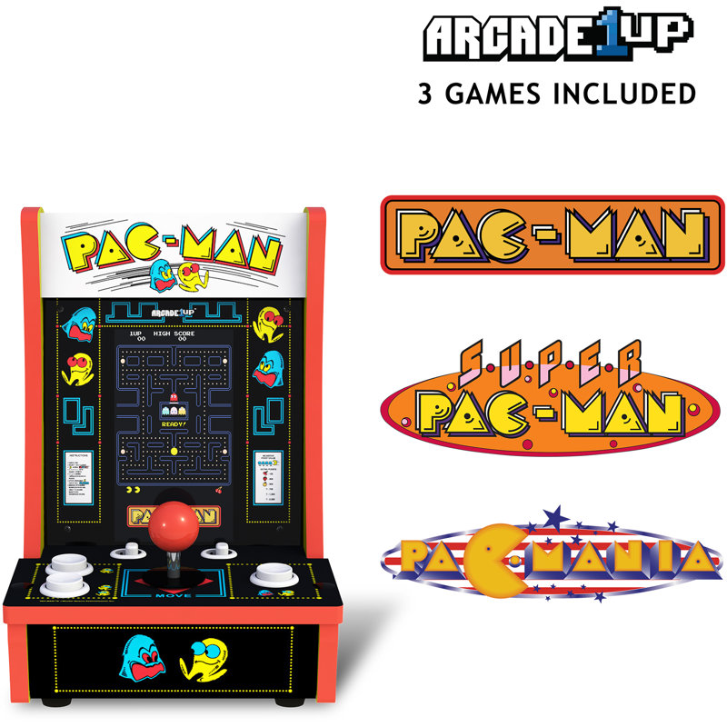 Arcade1Up Pac-Man Countercade Arcade Machine with 3 Retro Games & 7" LCD Monitor