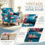 Chaise d'appoint en velours à imprimé floral avec coussin, pieds en bois massif-130668079