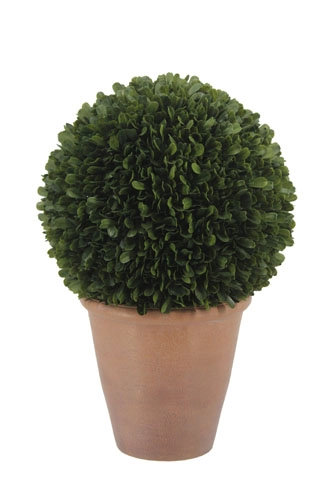 12" Artificial Boxwood Plant in Round Pot, 17 in x 12 in