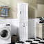 Armoire à linge blanche avec rangement pratique pour les vêtements souillés et les petits objets