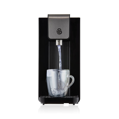 Swan  Instant Hot Water Dispenser with 2.5L Tank Capacity, Replaceable Limescale Filter, One Button Operation, Removable Drip Tray, Boil Dry and Overheat Protection, Black, SWD1001