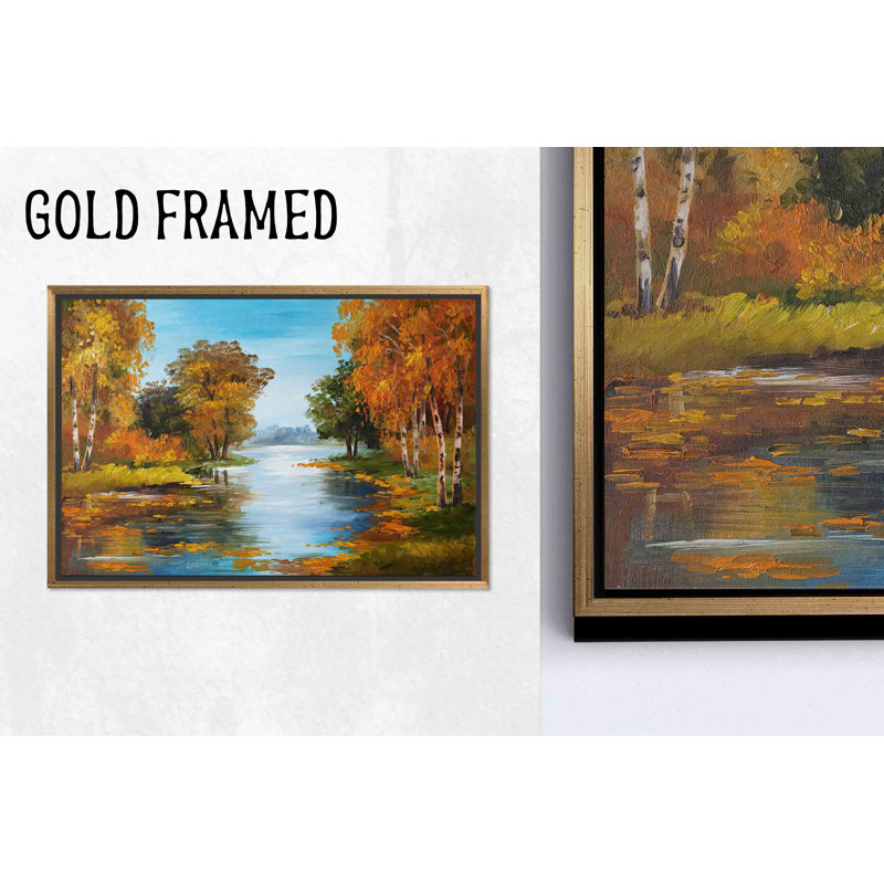 «Autumn River Landscape Canvas», œuvre d'art décorative imprimée nature, 1P, 23,7 po H x 31,6 po l